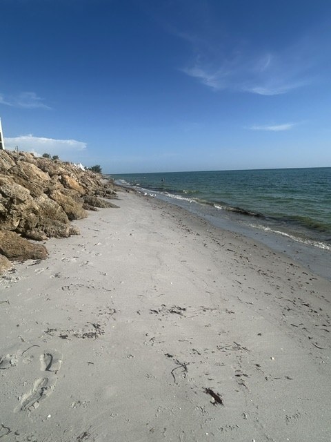 Wide stretch of Gulf beach near Gecko House, Manasota Key