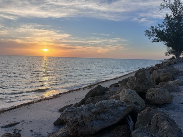 Sunset over the Gulf of Mexico from the beach near Gecko House